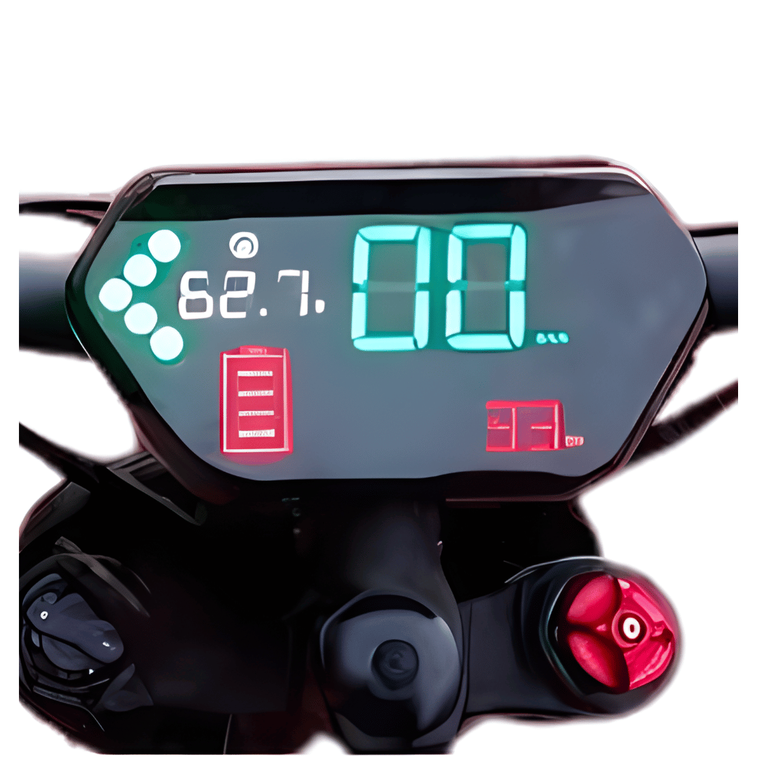 Stellar R1 Fat Electric Bike digital speedometer and battery display